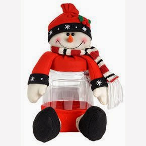  Seated Snowman Candy Jar Canister 11