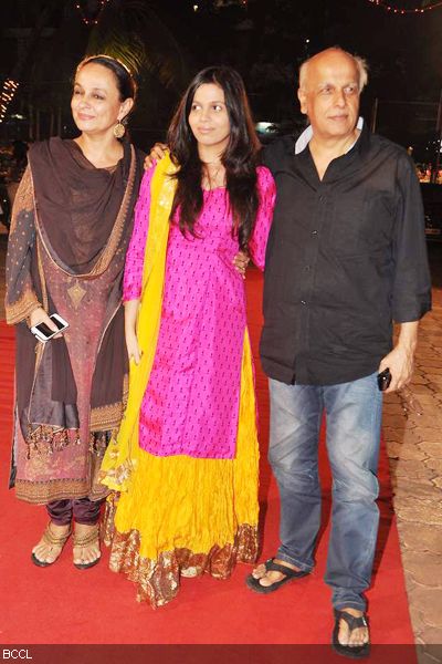 Mahesh Bhatt with wife Soni Razdan at Udita Goswami and Mohit Suri's wedding ceremony, held at ISKCON Juhu in Mumbai on January 29, 2013. (Pic: Viral Bhayani)