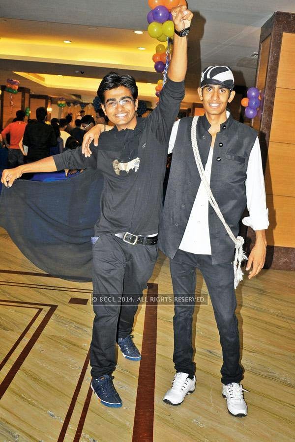 Gaurav (L) and Amar during a cartoon-themed party organised by Modern Dental College and Research Centre, in Indore.
