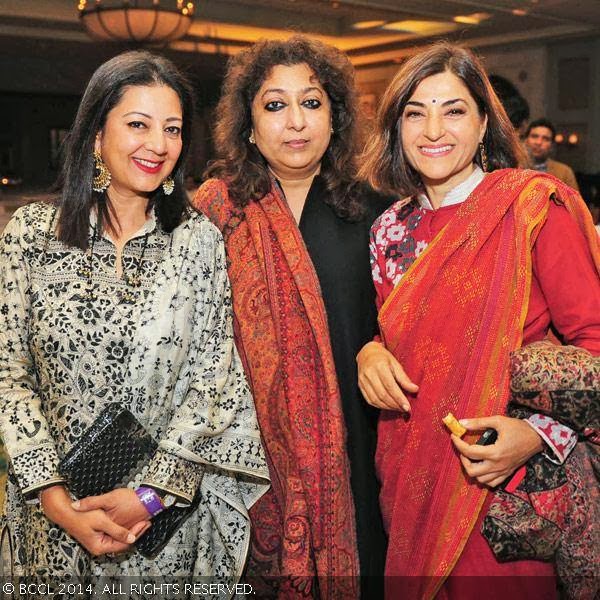 (L-R) Neelam Pratap Rudy, Madhu Jain and Ambika Shukla at the book launch party of Times Food and Nightlife Guide, Delhi, 2014, held at hotel ITC Maurya, New Delhi, on January 27, 2014.