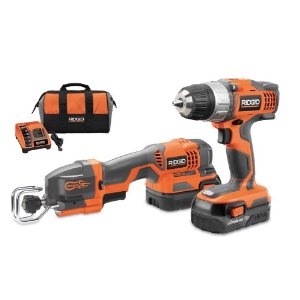  Ridgid R9682 18-Volt Lithium-Ion Drill-Driver and One Handed Reciprocating Saw Combo