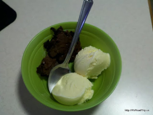 Brownies and ice cream.