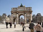 The mini Arc in the Tuileries; you can see the Louvre courtyard in the background