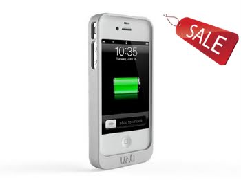 uNu Exera Modular Detachable Battery Case for iPhone 4S 4 - White/White (Fits All Versions of iPhone 4S/4)