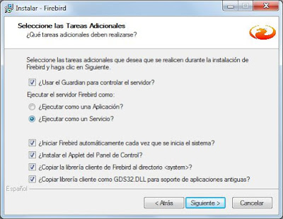 Instalar Firebird 2.5 x64 en Microsoft Windows 7 x64