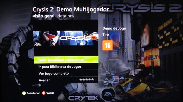 Crysis 2 demo disponível na Xbox Live Brasil Crysis+Live+Brasil