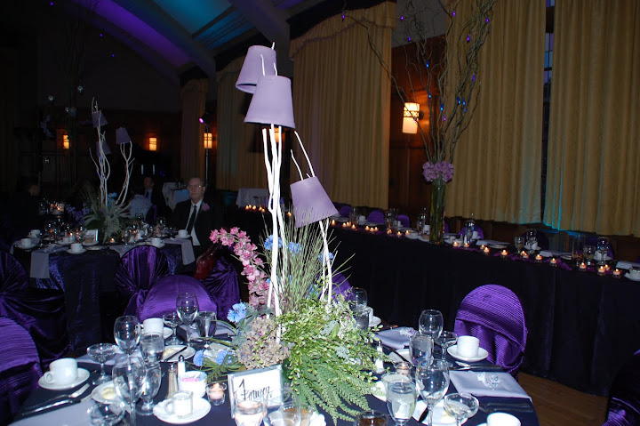 Lampshade centerpieces silk arrangements