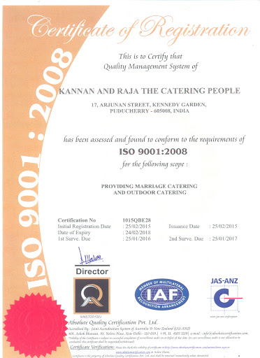Kannan & Raja Catering Service, No: 17, Arjunan Street, Kennady Garden, Karuvadikuppam, Bharathi Nagar, Puducherry, 605008, India, Restaurant_Supply_Store, state PY