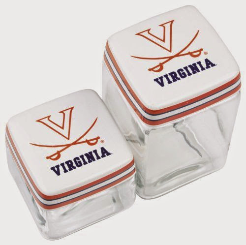 Virginia Cavaliers Square Glass Containers-Cookie Jar Set