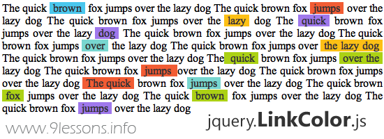 Jquery Link Color plugin