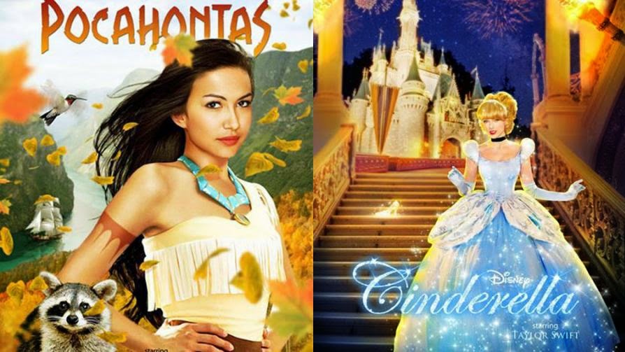 Naya Rivera como Pocahontas. Foto: Sensacine/ ©Thomas Kurniawan/ Taylor Swift como Cenicienta . Foto: Sensacine/ ©Thomas Kurniawan