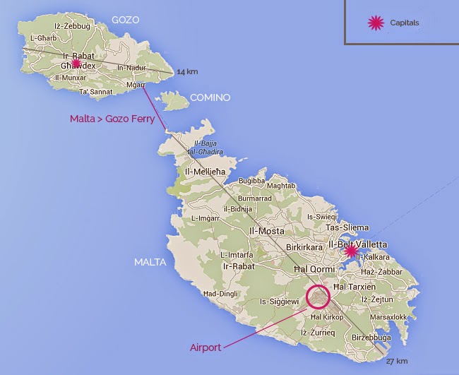 Map of Malta and Gozo.