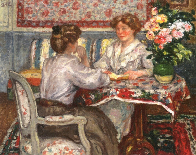Georges d'Espagnat - Two Seated Young Women, 1908