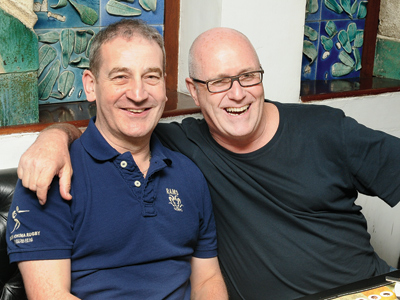 Tim and Kevin having gala time during a get-together party, held in Chennai.