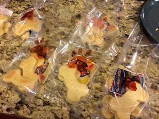 Dog bone cookies wrapped in bags