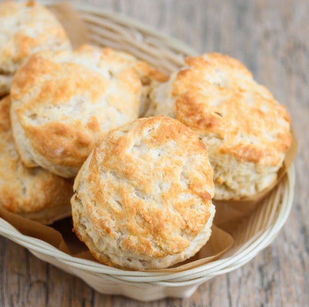 3-ingredient biscuits in a basket