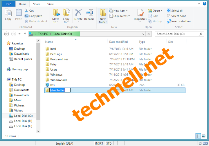 Create New Folder in Windows 8.1
