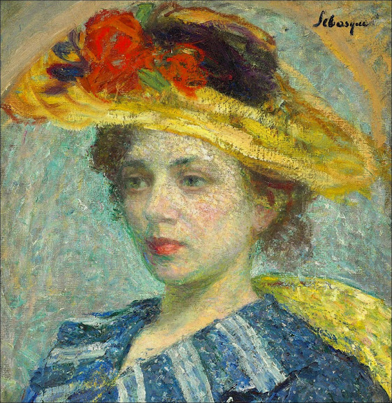 Henri Lebasque - Woman with Hat with Flowers