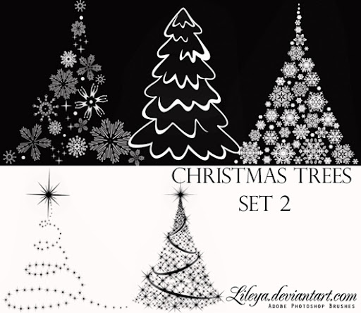 Pincel Photoshop árvores de Natal Pincel Photoshop árvores de Natal