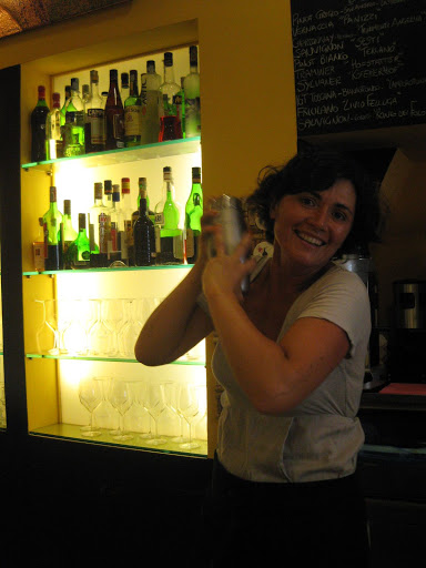 Cocktail time at bar le Logge in Montalcino, Tuscany