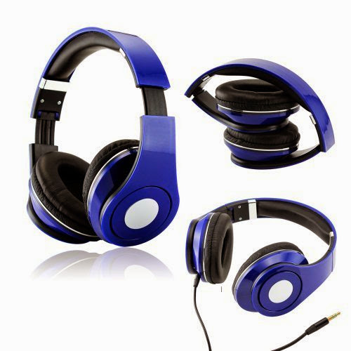  Gearonic TM Blue Adjustable Circumaural Over-Ear Earphone Stero Headphone 3.5mm for iPod MP3 MP4 PC iPhone Music