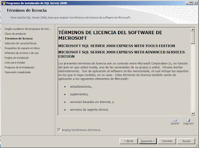 Instalar Microsoft SQL Server 2008 Express with Advanced Services x64 en Microsoft Windows Server 2008 R2 x64