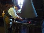 There were a number of artisans demonstrating their various crafts throughout the Craft Common. Here we have a blacksmith (Jos. Clark & Son from Chesterfield, NH) making a hand forged hook.