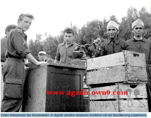 أول عملية نشر الجنود الألمان في الخارج في عام 1960  التقدم الإغاثة العاجلة لسكان المناطق المنكوبة بمدينة اكادير Jg