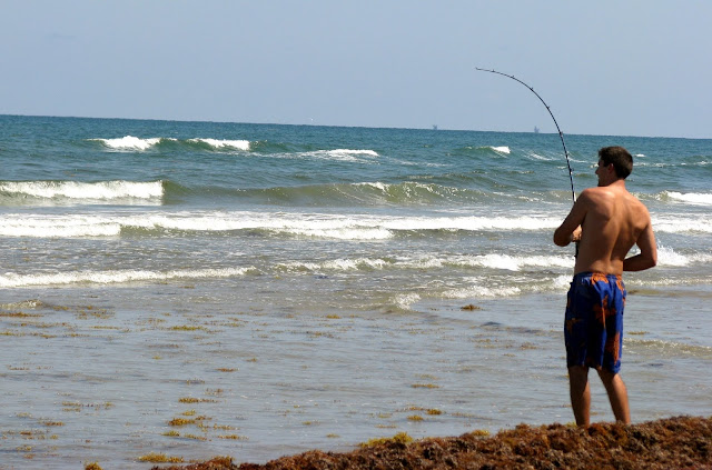 Beach fishing Port Aransas Texas