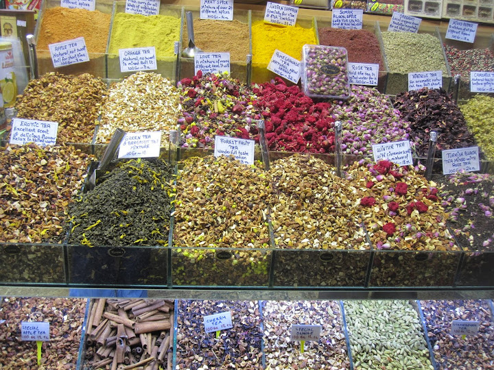 Dried flowers and spices for sale, Grand Bazaar, Istanbul