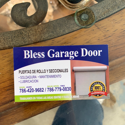 Bless garage door logo