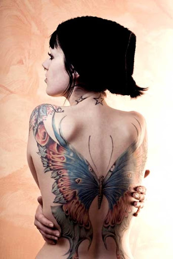 butterfly tattoos for back
