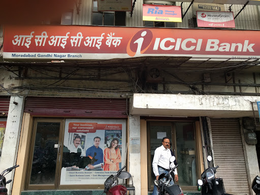 ICICI Bank Moradabad Gandhi Nagar - Branch & ATM, Gandhi Nagar, Opposite Old City, Railway station, Moradabad, Uttar Pradesh 244001, India, Educational_Loan_Agency, state UP
