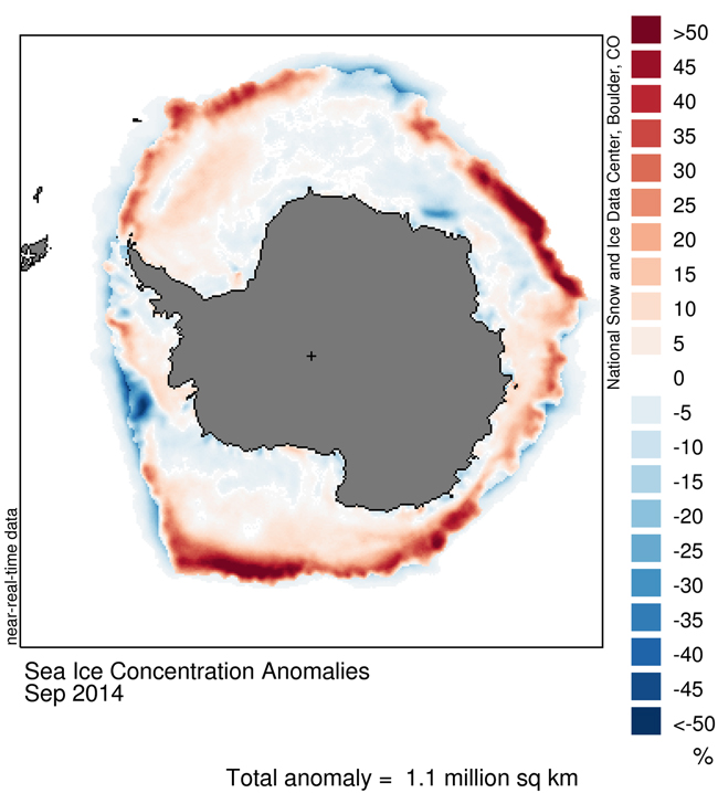 La banquisa antárticaa alcanza su máximo anual e histórico, superando los 20 millones de Km2 de superficie