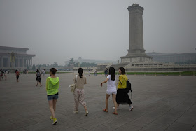 young women walking at Tiananmen Square