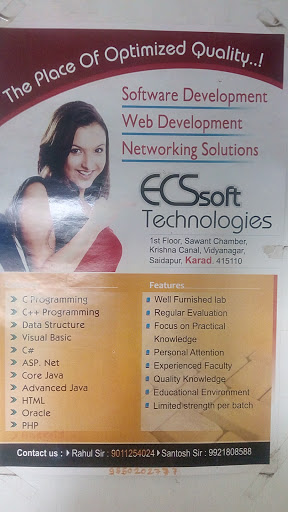 ECS Software Technologies PVT LTD, 1st Floor, Sawant Chamber, Krishna Canal, Saidapur, Vidyanagar, Karad, Maharashtra 415110, India, Software_Company, state MH