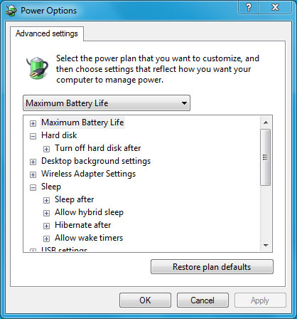 Mẹo tiết kiệm pin cho laptop chạy Windows