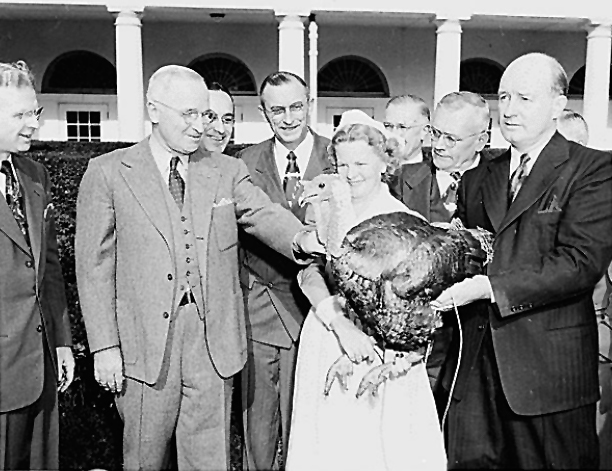 President Truman pardons a turkey at the White House in November of 1949