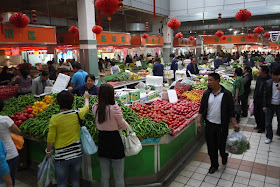 vegetable market in Xining, China