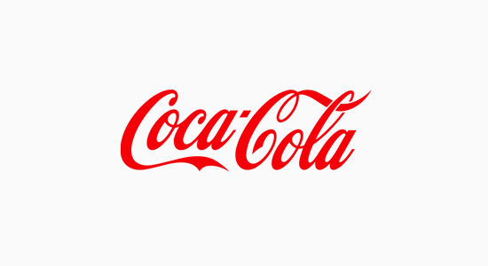 O logotipo icônico da Coca Cola é um exemplo clássico de um logotipo de marca nominativa