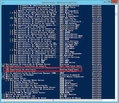 Instalar característica Experiencia de escritorio en Windows Server 2012 desde PowerShell