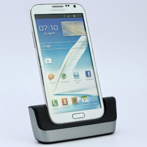  [Aftermarket Product] Silver Dual Usage Sync+Charging Dock For Samsung Galaxy Note 2 N7100 N7105 LTE