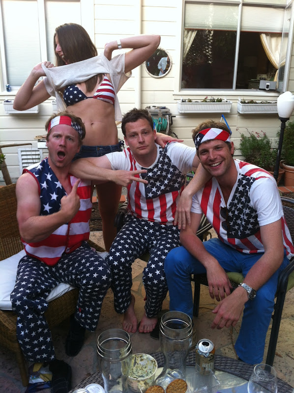 USA Pants Gang with Bikini Girl