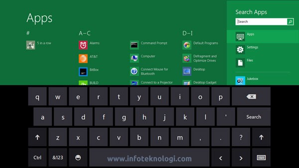 keyboard shortcut Windows 8