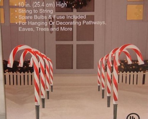 Outdoor Decorations Candy Cane Lights Stake Indoor Outdoor New
