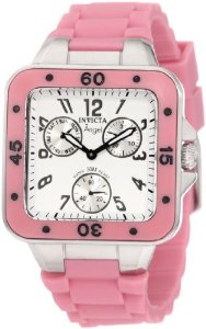  Invicta Women's 1281 Angel Collection Multi-Function Pink Rubber Watch