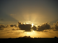 breath-taking sunrise a morning in Mauritius