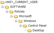 HKCU\SOFTWARE\Policies\Microsoft\Windows\Control Panel\Desktop
