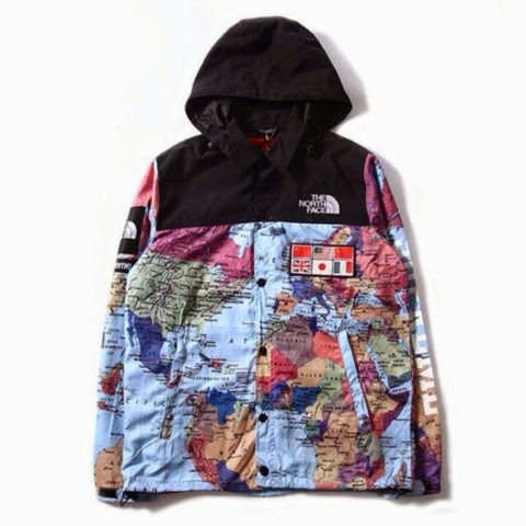 supreme x tnf flags map