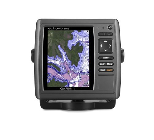 Garmin echoMAP GPS 50s with Transom Motor Mount Transducer, Preloaded with Worldwide Basemap and US Lakes Charts